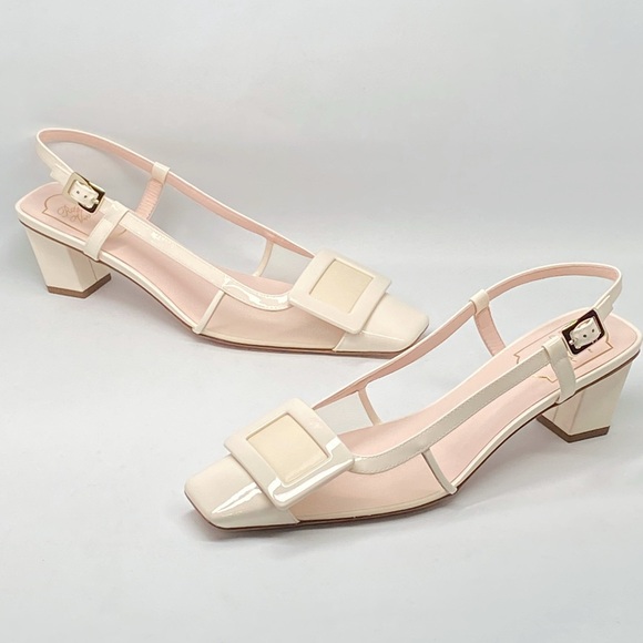 Roger Vivier Belle Vivier 45 leather slingback pumps size 38.5 - Picture 1 of 15